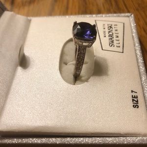 Shine Purple Swarovski Elements Solitaire Ring SZ7